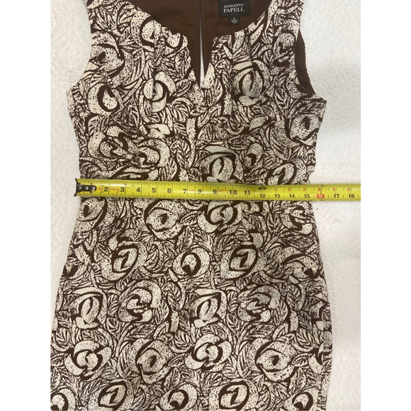 Adrianna Papell Sleeveless Sheath Dress Women's 8 Brown White Floral Career - Picture 10 of 13